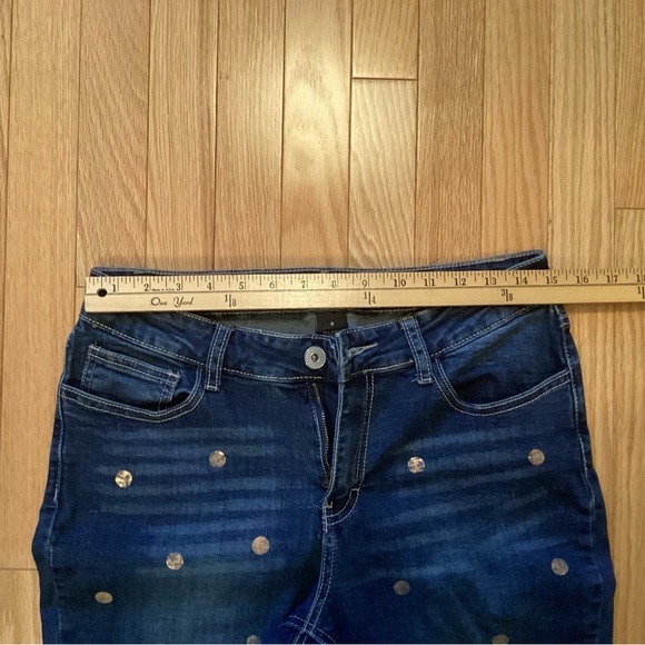 Baccini Blue Jeans with Gold Polka Dots - Picture 4 of 6